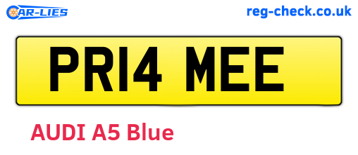 PR14MEE are the vehicle registration plates.