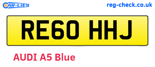 RE60HHJ are the vehicle registration plates.
