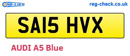 SA15HVX are the vehicle registration plates.