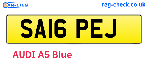 SA16PEJ are the vehicle registration plates.