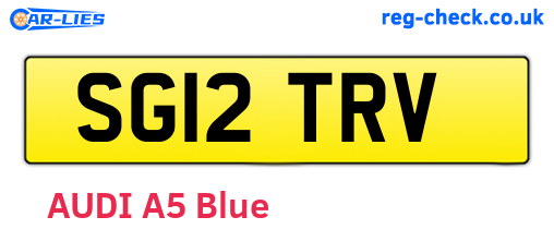 SG12TRV are the vehicle registration plates.