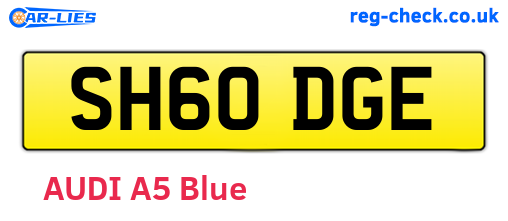 SH60DGE are the vehicle registration plates.