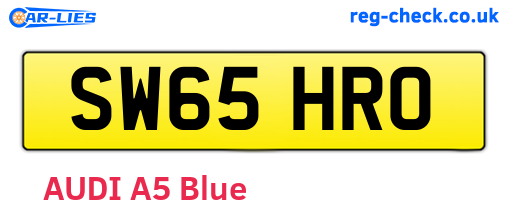 SW65HRO are the vehicle registration plates.