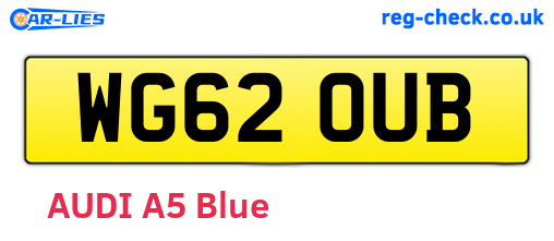 WG62OUB are the vehicle registration plates.