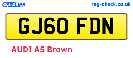 GJ60FDN are the vehicle registration plates.