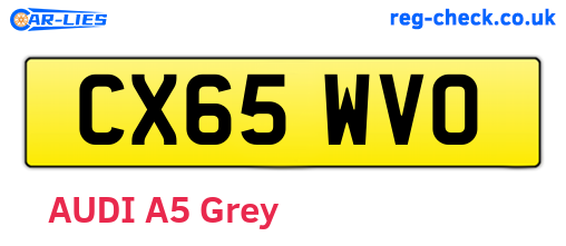 CX65WVO are the vehicle registration plates.