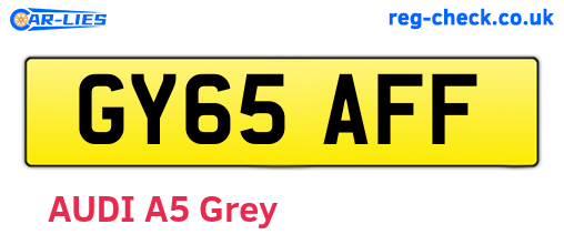 GY65AFF are the vehicle registration plates.