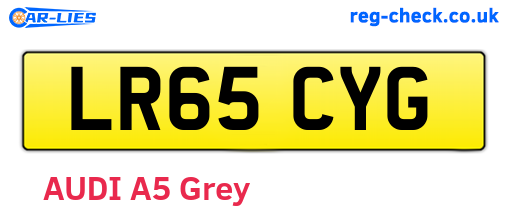 LR65CYG are the vehicle registration plates.