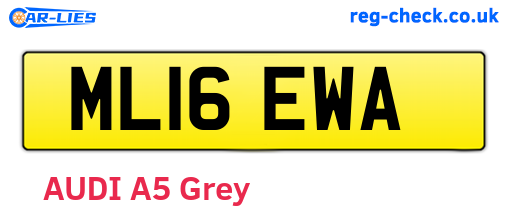 ML16EWA are the vehicle registration plates.