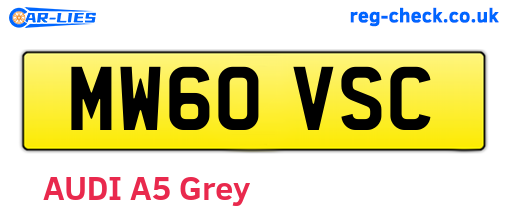 MW60VSC are the vehicle registration plates.