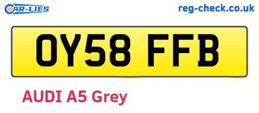 OY58FFB are the vehicle registration plates.