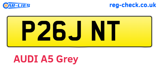 P26JNT are the vehicle registration plates.