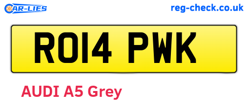 RO14PWK are the vehicle registration plates.