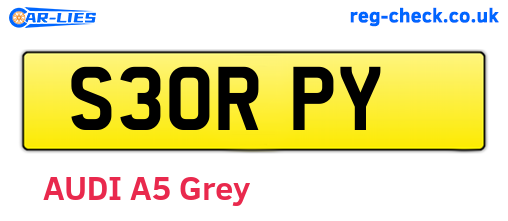 S30RPY are the vehicle registration plates.