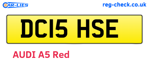 DC15HSE are the vehicle registration plates.
