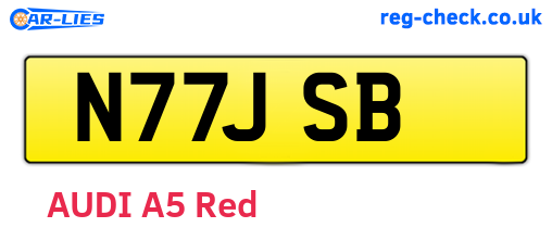 N77JSB are the vehicle registration plates.