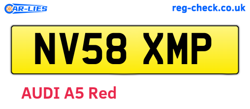 NV58XMP are the vehicle registration plates.