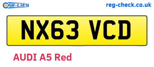 NX63VCD are the vehicle registration plates.