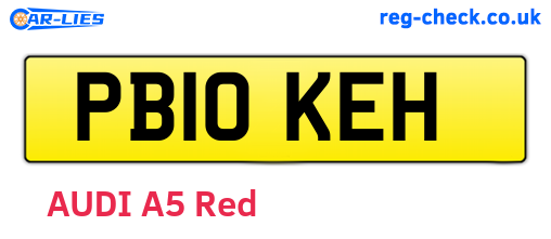 PB10KEH are the vehicle registration plates.