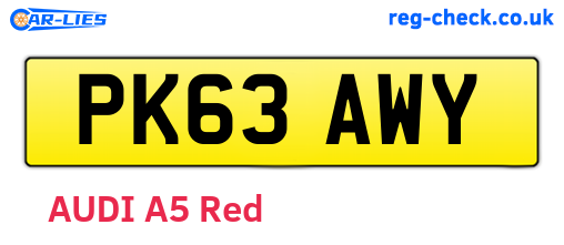 PK63AWY are the vehicle registration plates.