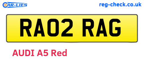 RA02RAG are the vehicle registration plates.