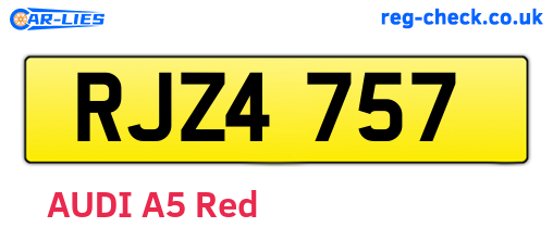RJZ4757 are the vehicle registration plates.