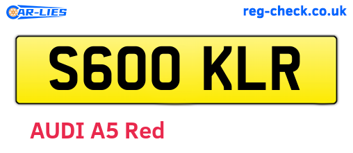 S600KLR are the vehicle registration plates.