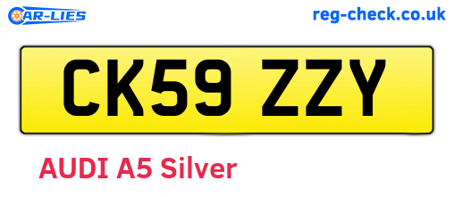 CK59ZZY are the vehicle registration plates.