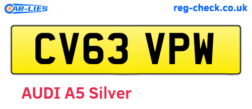 CV63VPW are the vehicle registration plates.