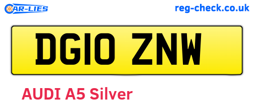 DG10ZNW are the vehicle registration plates.