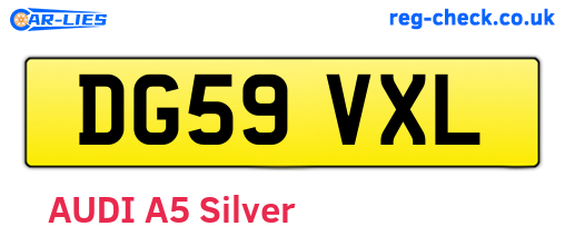 DG59VXL are the vehicle registration plates.