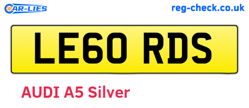 LE60RDS are the vehicle registration plates.