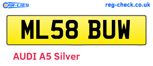 ML58BUW are the vehicle registration plates.