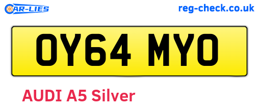 OY64MYO are the vehicle registration plates.