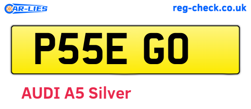 P55EGO are the vehicle registration plates.