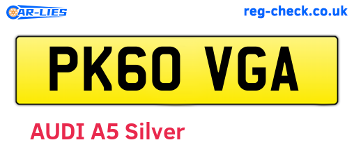 PK60VGA are the vehicle registration plates.