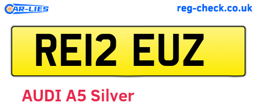 RE12EUZ are the vehicle registration plates.