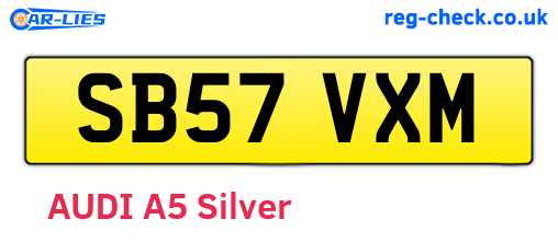 SB57VXM are the vehicle registration plates.