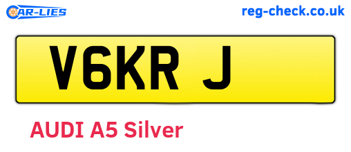 V6KRJ are the vehicle registration plates.