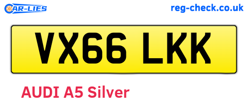 VX66LKK are the vehicle registration plates.