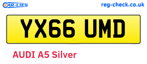 YX66UMD are the vehicle registration plates.