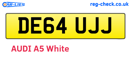 DE64UJJ are the vehicle registration plates.