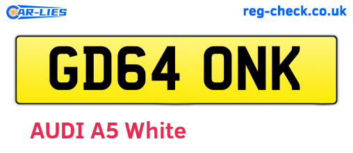 GD64ONK are the vehicle registration plates.