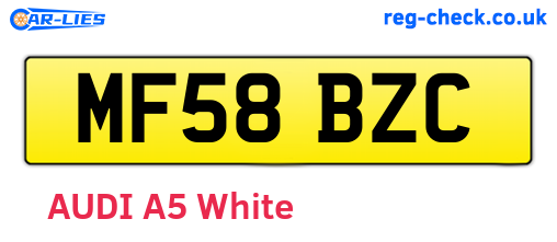 MF58BZC are the vehicle registration plates.