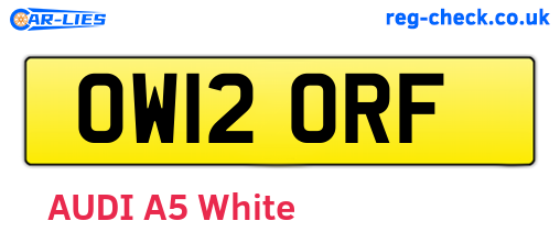 OW12ORF are the vehicle registration plates.