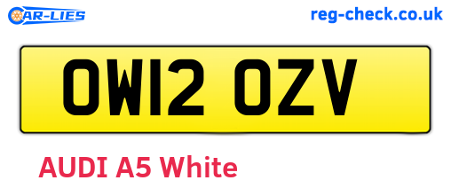 OW12OZV are the vehicle registration plates.