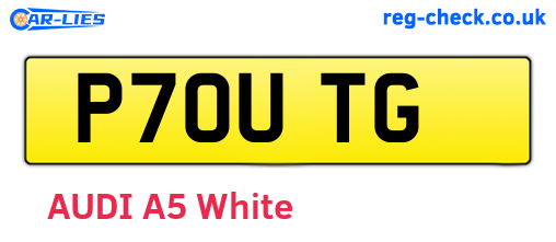P70UTG are the vehicle registration plates.