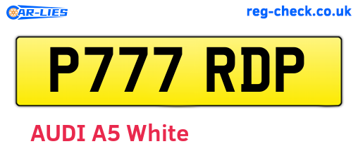 P777RDP are the vehicle registration plates.
