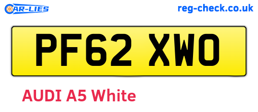 PF62XWO are the vehicle registration plates.