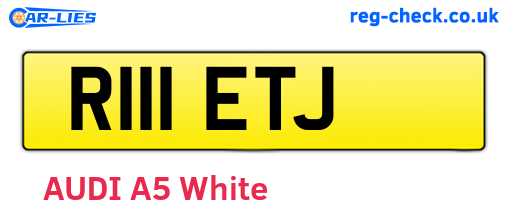 R111ETJ are the vehicle registration plates.
